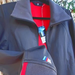 Brand New BMW Logo Fleece Lined Charcoal Grey Jacket, Full Zip